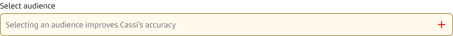 Fallback prompt if Cassi user does not select audience