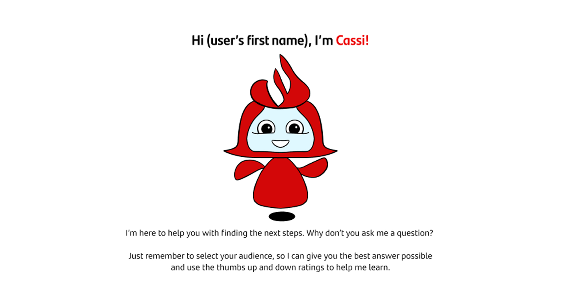 New Cassi introduction screen explaining how to use the tool